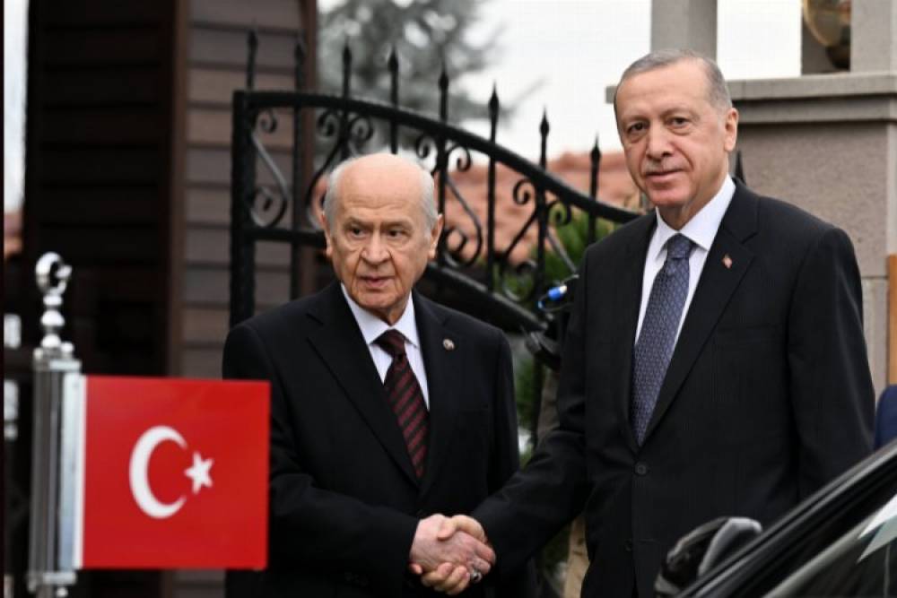 Yılın ilk g&ouml;r&uuml;şmesi başladı... Erdoğan-Bah&ccedil;eli bir araya geldi