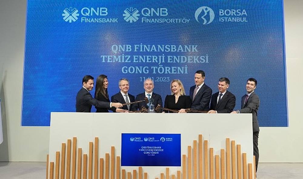 Borsa İstanbul'da Gong QNB Finansbank Temiz Enerji Endeksi i&ccedil;in &ccedil;aldı